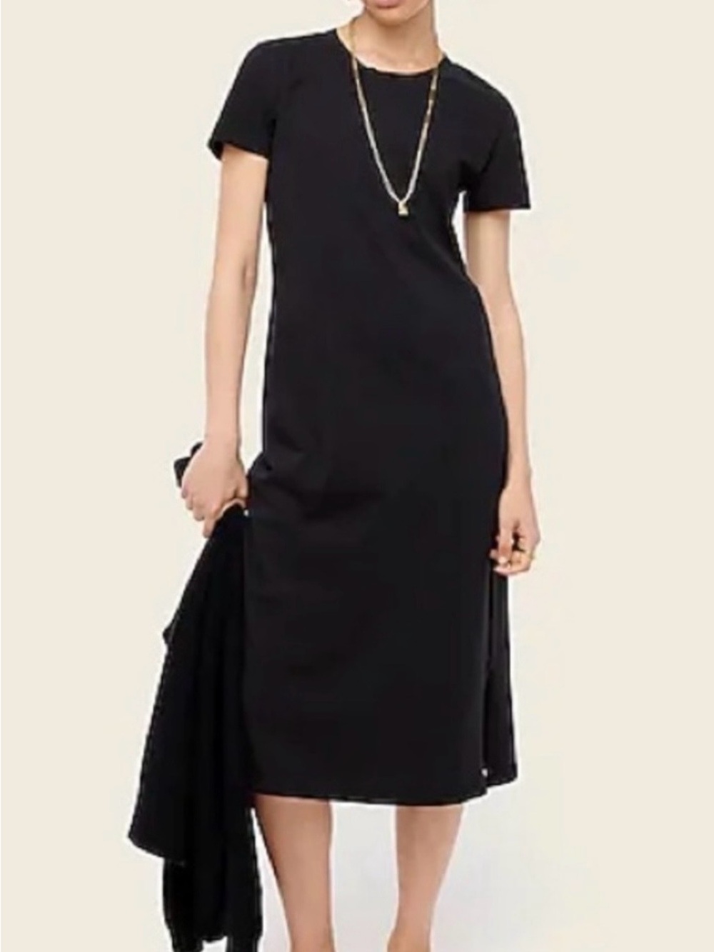 J. Crew Black Midi Tee Shirt Short Sleeve Dress Size XXS